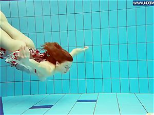super-fucking-hot grind redhead swimming in the pool