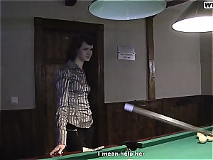 lean lil' hoe gets tag teamed on the pool table